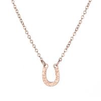 Stainless Steel Jewelry Necklace 316L Stainless Steel with 3.15 inch extender chain Horseshoes Vacuum Ion Plating for woman Length Approx 16.53 Inch Sold By PC
