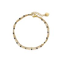 Stainless Steel Jewelry Bracelet 304 Stainless Steel with 1.18 inch extender chain Vacuum Ion Plating for woman & enamel & multi-strand Sold By PC