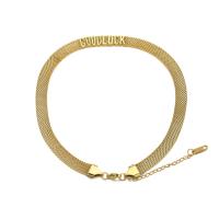 Fashion Choker Necklace, 304 Stainless Steel, with 1.96 inch extender chain, Vacuum Ion Plating, snake chain & for woman, golden, Length:Approx 13.38 Inch, Sold By PC