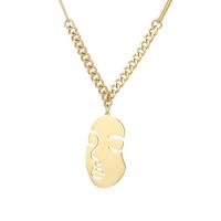 Edelstahl Schmuck Halskette, 304 Edelstahl, Gesicht, für Frau, goldfarben, Länge:ca. 16.53 ZollInch, verkauft von PC
