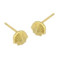 Brass Stud Earring Shell gold color plated fashion jewelry & for woman golden Sold By Lot