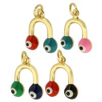 Evil Eye Pendants Brass gold color plated fashion jewelry & DIY & evil eye pattern & for woman & enamel Approx 3mm Sold By Lot