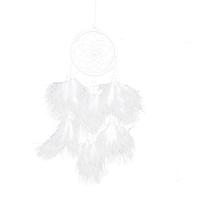 Mode Dreamcatcher, Plastic, med Feather, Hængende, hvid, 110x450MM, Solgt af PC