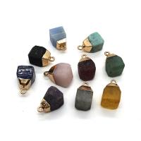 Μενταγιόν με Πολύτιμους Λίθους Κοσμήματα, Φυσική πέτρα, με Ορείχαλκος, χρώμα επίχρυσο, διαφορετικά υλικά για την επιλογή & για άνδρες και γυναίκες, περισσότερα χρώματα για την επιλογή, 15x20mm, Sold Με PC