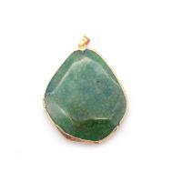Agate Jewelry Pendants with Brass irregular gold color plated Unisex 37x50- Sold By PC
