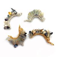 Colgantes de Perlas Freshwater, resina, con perla & metal, Luna, chapado, unisexo, más colores para la opción, 15x40-20x50mm, Vendido por UD