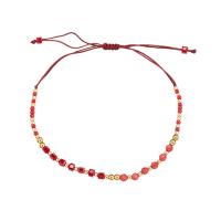 Gemstone Bracelets Natural Stone with Brass real gold plated Adjustable & for woman red nickel lead & cadmium free Length Approx 26 cm Sold By PC