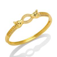 Cubic Zirconia Micro Pave Brass Bracelet, 18K gold plated, different styles for choice & micro pave cubic zirconia & for woman, golden, nickel, lead & cadmium free, 62x11mm, Sold By PC