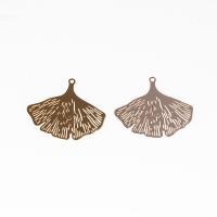 Hollow Brass Pendants, Ginkgo Leaf, rack plating, DIY, more colors for choice, nickel, lead & cadmium free, 22x25mm, Sold By PC