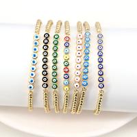 Evil Eye Jewelry Bracelet, Brass, 18K gold plated, for woman & enamel, more colors for choice, nickel, lead & cadmium free, Length:7.1 Inch, Sold By PC