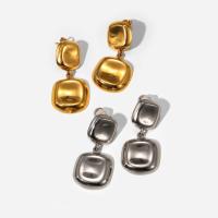 Ανοξείδωτο χάλυβα Drop σκουλαρίκι, 304 από ανοξείδωτο χάλυβα, Πλατεία, κοσμήματα μόδας & για τη γυναίκα, περισσότερα χρώματα για την επιλογή, 42.76mm, Sold Με Ζεύγος