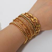 Stainless Steel Jewelry Bracelet 304 Stainless Steel Vacuum Ion Plating fashion jewelry & for woman golden Sold By PC