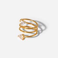 Rustfrit stål fingre Ringe, 304 rustfrit stål, Triangle, mode smykker & forskellig størrelse for valg & for kvinde, gylden, 23mm,10mm, Størrelse:7-8, Solgt af PC