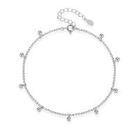Fashion Sterling Silver Anklet, 925 Sterling Silver, platinum plated, Adjustable & for woman, original color, 240mm, Sold By PC