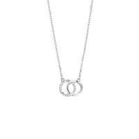 Cubic Zircon Micro Pave 925 Sterling Silver Necklace, plated, micro pave cubic zirconia & for woman, more colors for choice, 16.40x9.20mm, Length:Approx 17.7 Inch, Sold By PC