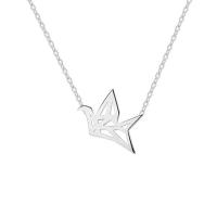 925 Sterling Silver Necklaces Thousand Origami Cranes platinum plated for woman & hollow original color Length Approx 17.7 Inch Sold By PC