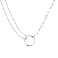925 Sterling Silver Necklaces platinum plated fashion jewelry & for woman original color 450mm Sold By PC