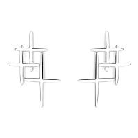 925 Sterling Silver Stud Earrings, platinum plated, fashion jewelry & for woman, original color, 12.20x8.70mm, Sold By Pair