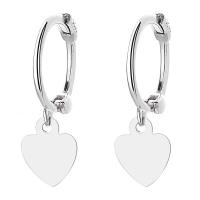 Huggie Hoop Drop Earring, 925 Sterling Silver, platinum plated, different styles for choice & for woman, original color, 18mm, Sold By Pair