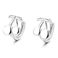 925 Sterling Silver Hoop Earrings Cherry plated fashion jewelry & for woman Sold By Pair