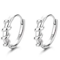 925 Sterling Silver Huggie Hoop Earring, plated, fashion jewelry & for woman, more colors for choice, 12.30x13.80mm, Sold By Pair
