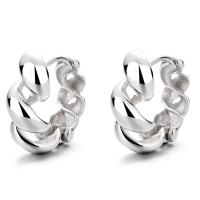 925 sterling zilver Huggie Hoop Earring, plated, mode sieraden & voor vrouw, meer kleuren voor de keuze, 18x18.50mm, Verkocht door pair