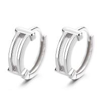 925 Sterling Silver Hoop Earrings, plated, fashion jewelry & for woman, more colors for choice, 12.30x13.60mm, Sold By Pair