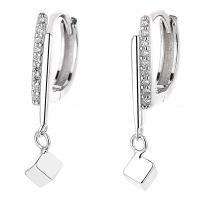 Cubic Zirconia Micro Pave Sterling Silver Earring 925 Sterling Silver plated micro pave cubic zirconia & for woman Sold By Pair