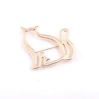 Tibetan Style Brooches, Cat, gold color plated, Unisex & hollow, nickel, lead & cadmium free, 46x45mm, Sold By PC