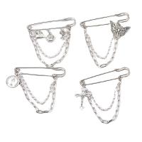 Plastové perly brož, Zinek, s Plastové Pearl, platinové barvy á, módní šperky & unisex, více barev na výběr, 70x80mm, Prodáno By PC