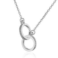 Cubic Zircon Micro Pave Brass Necklace plated micro pave cubic zirconia & for woman Length Approx 15.74 Inch Sold By PC