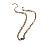 Cink Alloy nakit ogrlice, zlatna boja pozlaćen, za žene & s Rhinestone, Dužina Približno 13 inčni, Prodano By PC