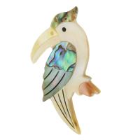 Natural Abalone Shell Pendants, White Shell, with Abalone Shell, Bird, fashion jewelry & DIY, multi-colored, 33x52x3mm, Hole:Approx 1mm, 5PCs/Lot, Sold By Lot