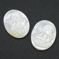 Shell Cabochons, White Shell, Natural & fashion jewelry & DIY, white, 14x19.50x3mm, 10PCs/Lot, Sold By Lot