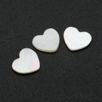 Shell Cabochons, White Shell, Heart, Natural & fashion jewelry & DIY, white, 8x7x1mm, 100PCs/Lot, Sold By Lot