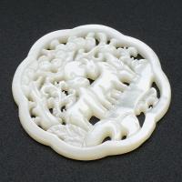 Shell Cabochons, White Shell, Natural & fashion jewelry & DIY & hollow, white, 37x37x3mm, Sold By PC