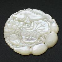 Pendentifs de coquillages blancs naturels, coquille blanche, bijoux de mode & DIY, blanc, 38x37x4mm, Trou:Environ 0.5mm, Vendu par PC