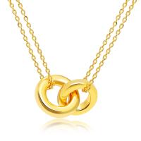 Brass Necklace with 5.5 extender chain real gold plated fashion jewelry & high quality plated & for woman 4mm Length 42 cm Sold By PC