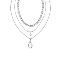 Collier de bijoux en alliage de zinc, avec 7,7,8 chaînes de rallonge, Placage, trois pièces & bijoux de mode & pour femme, plus de couleurs à choisir, 39mm, Longueur:37 cm, 39.5 cm, 51 cm, Vendu par fixé