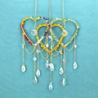 Hanging Ornaments Natural Stone with Crystal & Iron 450mm Sold By PC