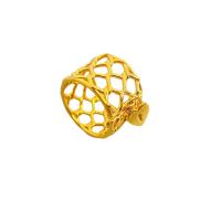 Brass δάχτυλο του δακτυλίου, Ορείχαλκος, Καρδιά, επιχρυσωμένο, για τη γυναίκα & κοίλος, περισσότερα χρώματα για την επιλογή, νικέλιο, μόλυβδο και κάδμιο ελεύθεροι, 13.60mm, Μέγεθος:6, Sold Με PC