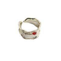 Brass Finger Ring, with Crystal, silver color plated, Adjustable & Unisex, more colors for choice, nickel, lead & cadmium free, Inner Diameter:Approx 17mm, Sold By PC