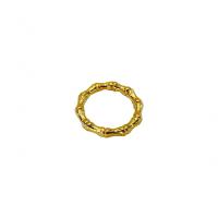 Anillo de dedo de latón, metal, chapado en oro de 18 K, unisexo, libre de níquel, plomo & cadmio, tamaño:6, Vendido por UD