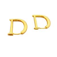 Brass Hoop Earring, Letter D, 18K gold plated, for woman, nickel, lead & cadmium free, 18x18.10mm, Sold By Pair