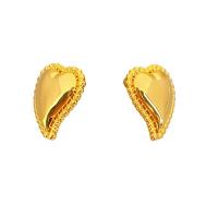 Brass Stud Earring Heart plated for woman nickel lead & cadmium free Sold By Pair