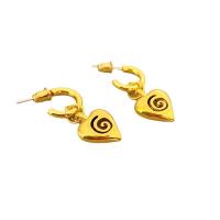 Brass Drop Earring, Heart, plated, for woman, more colors for choice, nickel, lead & cadmium free, 12.20x30mm, Sold By Pair