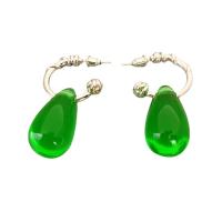 Resin Earring Brass with Resin Teardrop platinum plated for woman nickel lead & cadmium free Sold By Pair