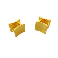 Boucles d'oreilles pendantes en laiton, Plaqué d'or 18K, pour femme, protéger l'environnement, sans nickel, plomb et cadmium, 12.50mm, Vendu par paire