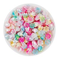 ABS Plastic Bead Cap, Flower, DIY, more colors for choice, 9x11mm, 100PCs/Bag, Sold By Bag
