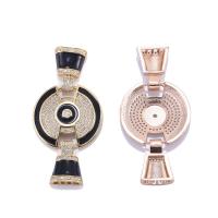 Cubic Zirconia Micro Pave Brass Connector plated DIY & micro pave cubic zirconia & enamel nickel lead & cadmium free Sold By PC